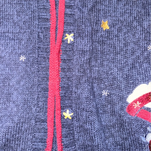 Vintage “Quacker Factory” Navy Christmas Knit Vest - Size 2X - Picture 5 of 5